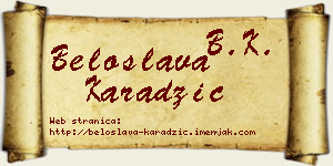 Beloslava Karadžić vizit kartica